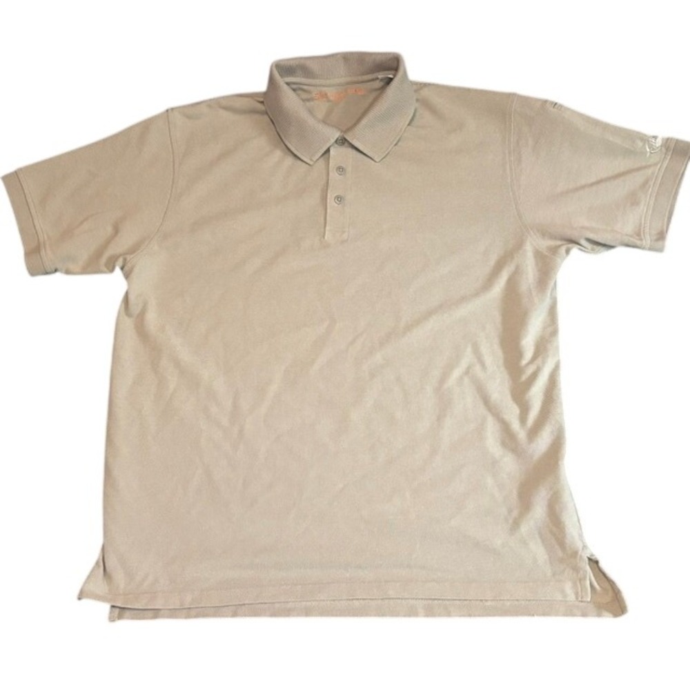 5.11 Tactical Series Mens XL Tan Khaki Pique Knit Short Sleeve Polo Shirt